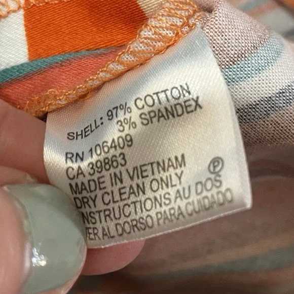 TAHARI Women's 4 Shift Dress Orange Swirls Retro 60's Groovy Sleeveless - Picture 6 of 10